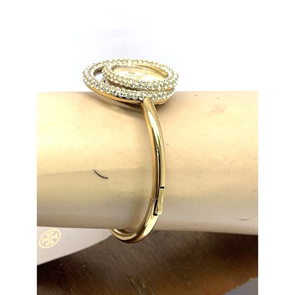 Tory Burch Women\'s Watch TBW7026 Cream Dial Quartz Bangle Swirl Gems Gold Steel main image 12